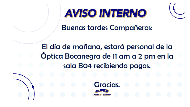 Aviso- Óptica Bocanegra